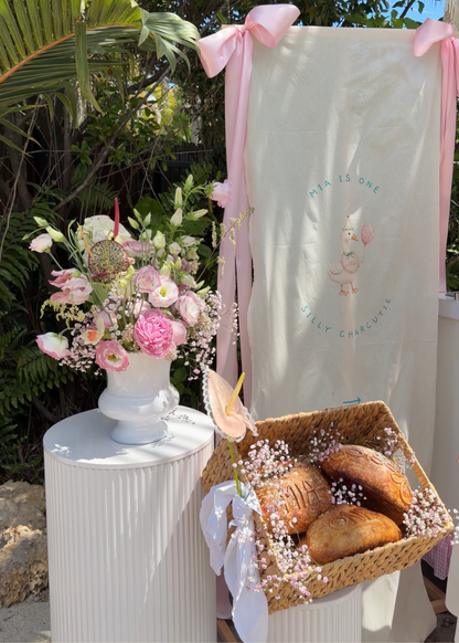 NEW! Linen Sign, Stand & Oversized Satin Ribbon