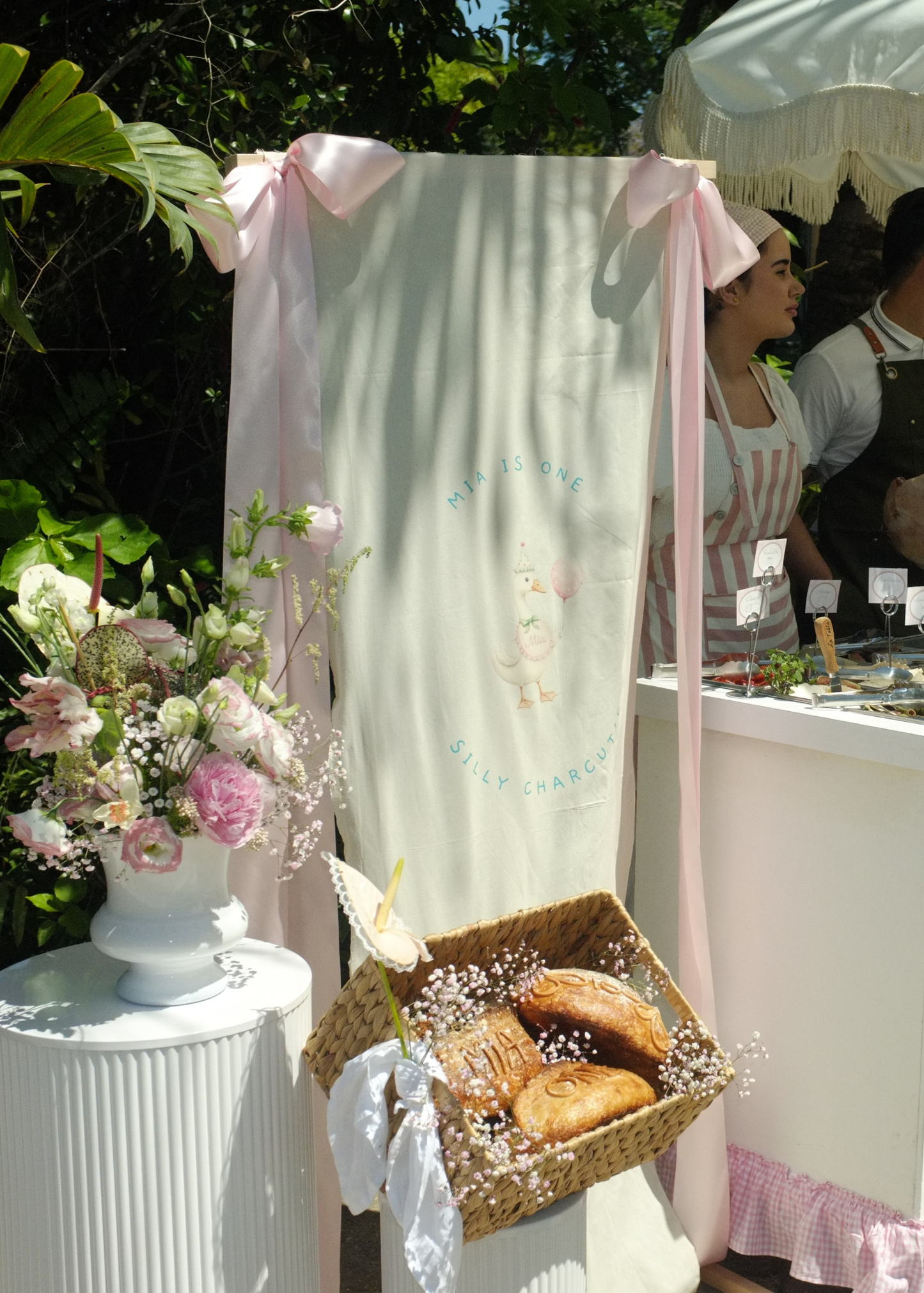 NEW! Linen Sign, Stand & Oversized Satin Ribbon